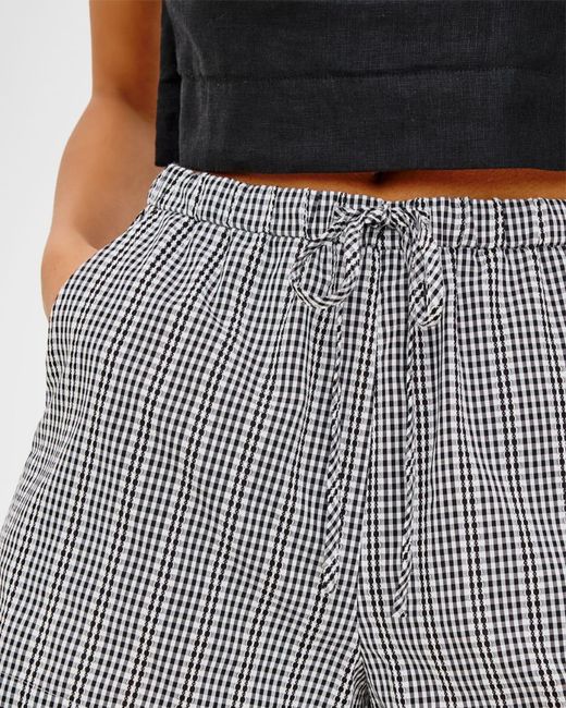 Rails Gray Jenner Gingham Drawstring Shorts