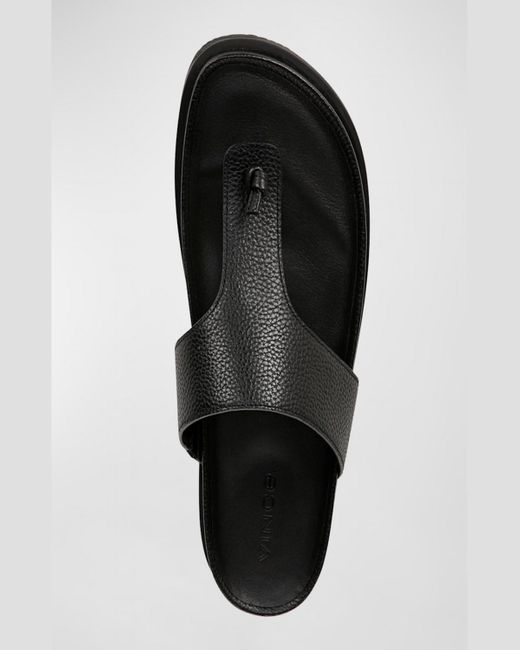 Vince Black Diego Leather Thong Sandals for men