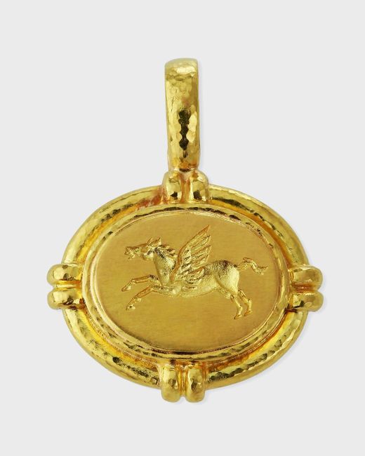 Elizabeth Locke Metallic 19k Yellow Gold Pegasus Horse Pendant