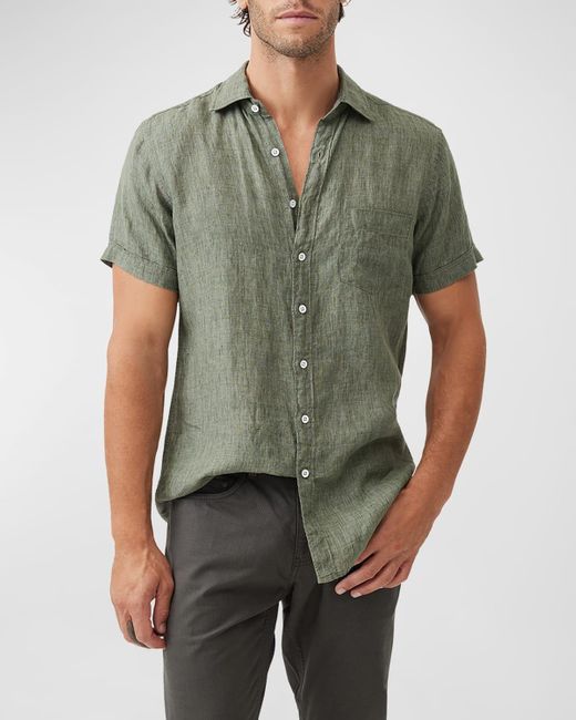Rodd & Gunn Green Palm Beach Linen Short-Sleeve Shirt for men
