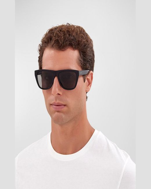 Gucci Black Logo Rectangle Acetate Sunglasses for men