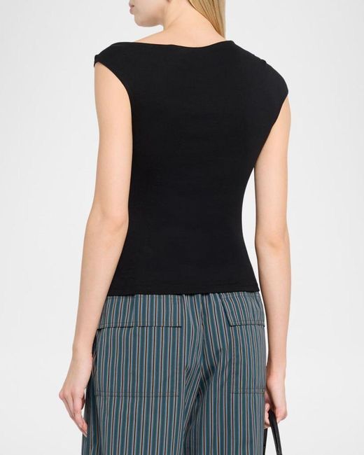 A.L.C. Black Cece Twisted Knit Tee