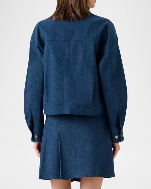Akris Blue Hilly Stretch Denim Jacket