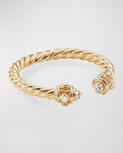 David Yurman Metallic Renaissance Ring With Diamonds In 18k Gold, 2.5mm