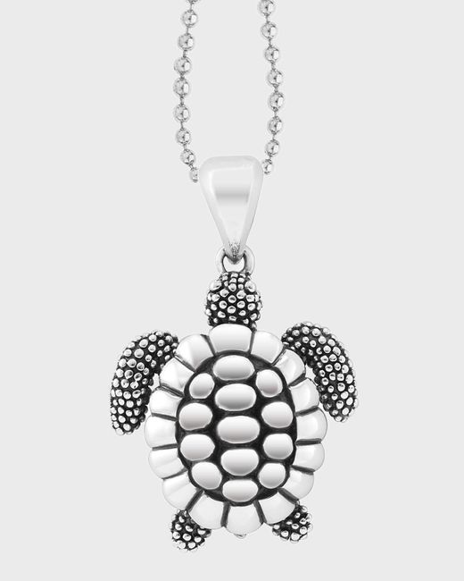 Lagos White Rare Wonders Sea Turtle Pendant Necklace