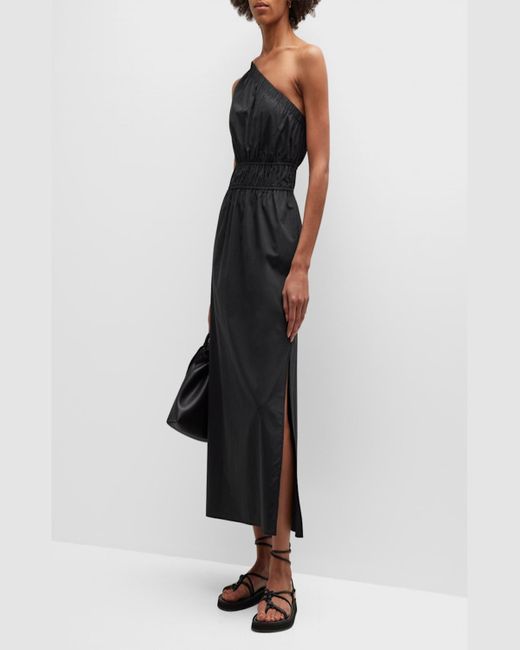 Rails Black Selani One-Shoulder Midi Dress