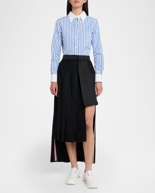 Thom Browne White Soft Tech Leather Runner Sneakers