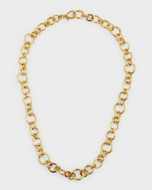 Gurhan Metallic 24k Yellow Gold Hoopla Link Necklace