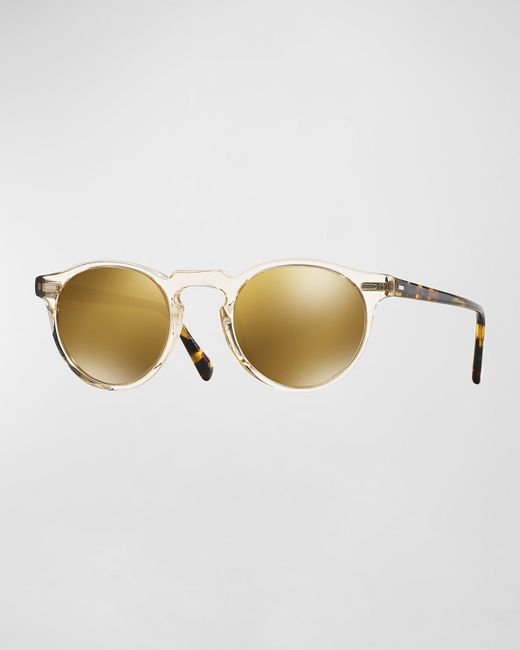 Oliver Peoples Multicolor Gregory Peck 47 Round Sunglasses, Yellow for men