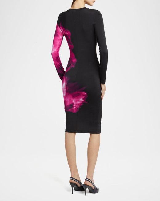 knee length dresses for ladies Versace Contrast-Collar Silk Cady Bustier Gown, female, Black, 42