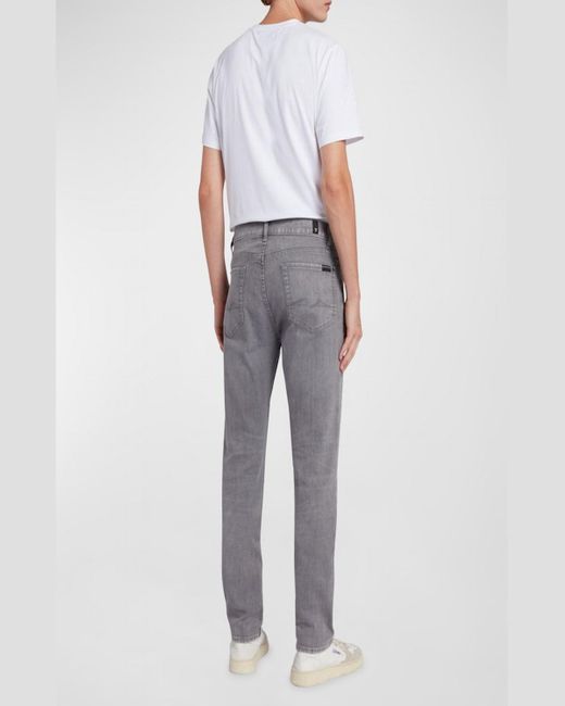 7 For All Mankind Gray Slimmy Slim-Straight Jeans for men