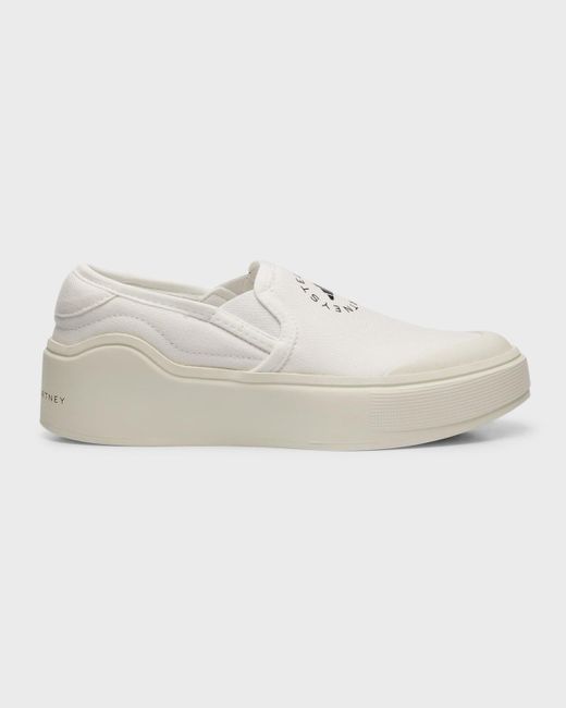 Adidas By Stella McCartney White Asmc Tie Dye Slip-on Court Sneakers