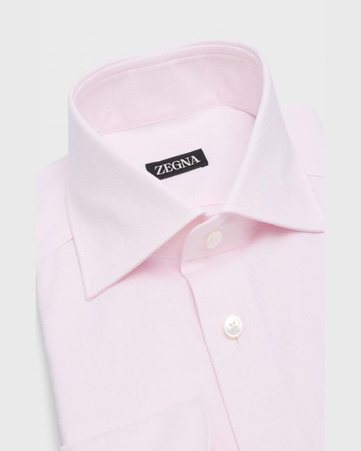 Zegna Pink Cotton Oxford Dress Shirt for men