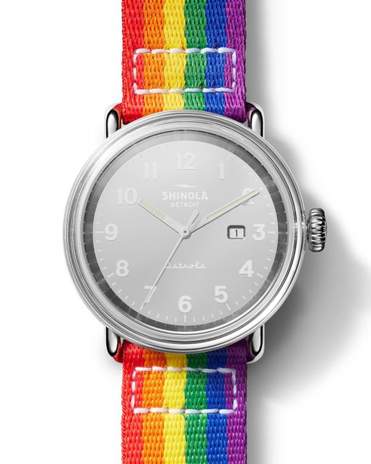 Shinola Gray Detrola Pride 43mm 2-strap Watch Set