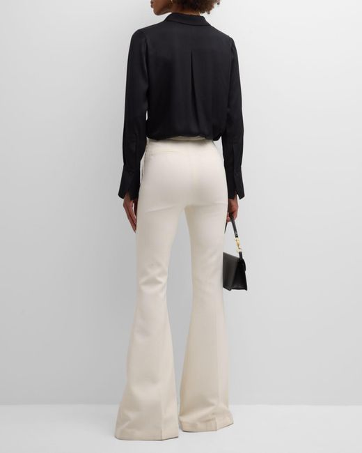 Kobi Halperin Black Larissa Split-Cuff Button-Down Blouse
