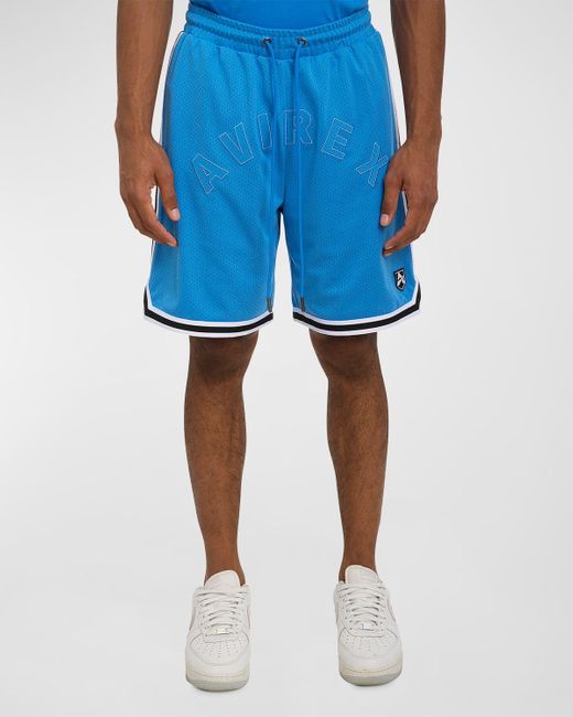Avirex Blue Icon Mesh Basketball Shorts for men