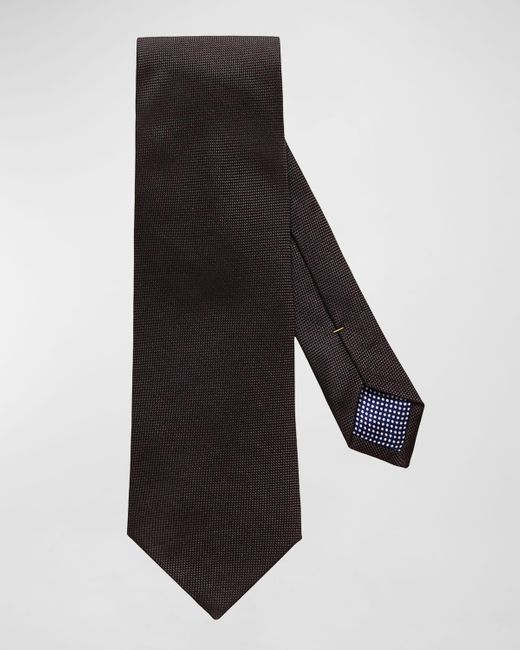 Eton of Sweden White Textured Solid Silk Tie for men
