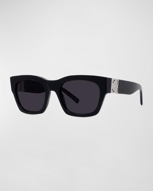 Givenchy Black 4g Acetate-nylon Rectangle Sunglasses for men
