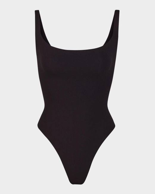 Skims Black Fits Everybody Square-Neck Bodysuit