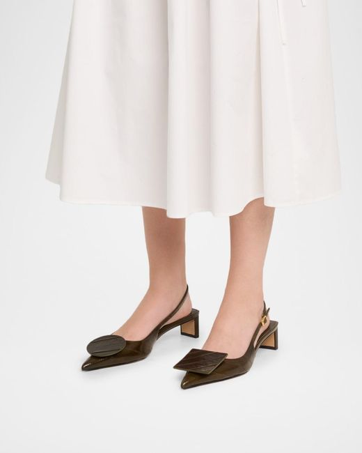 Jacquemus Green Les Slingbacks Eel Leather Pumps