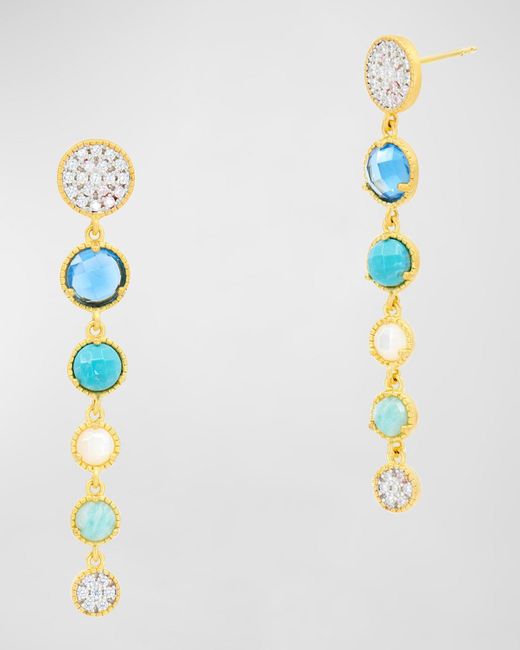 Freida Rothman Blue Shades Of Hope Linear Earrings