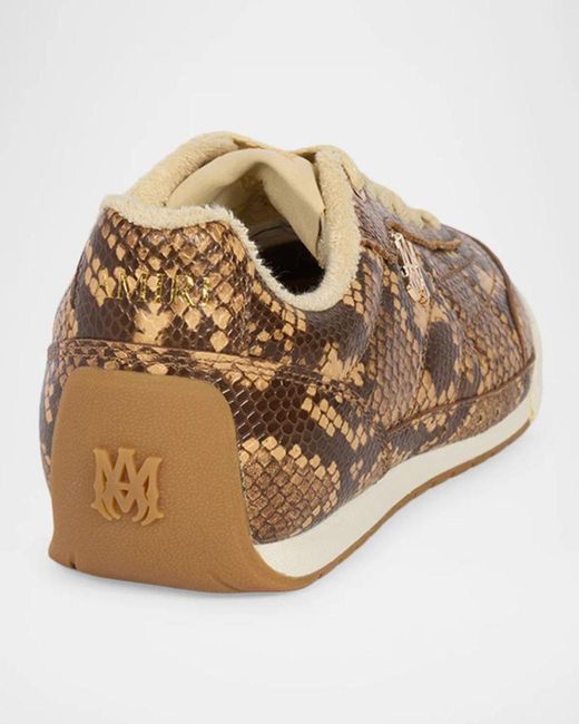 Amiri Natural Python-Embossed Leather Low-Top Sneakers