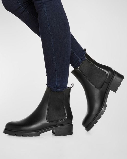 La Canadienne Black Sorento Leather Chelsea Ankle Boots