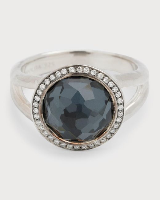 Ippolita Gray Mini Ring In Sterling Silver With Diamonds