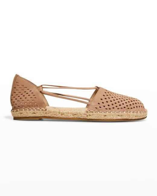 Eileen Fisher Lee Perforated Suede Flat Espadrilles | Lyst