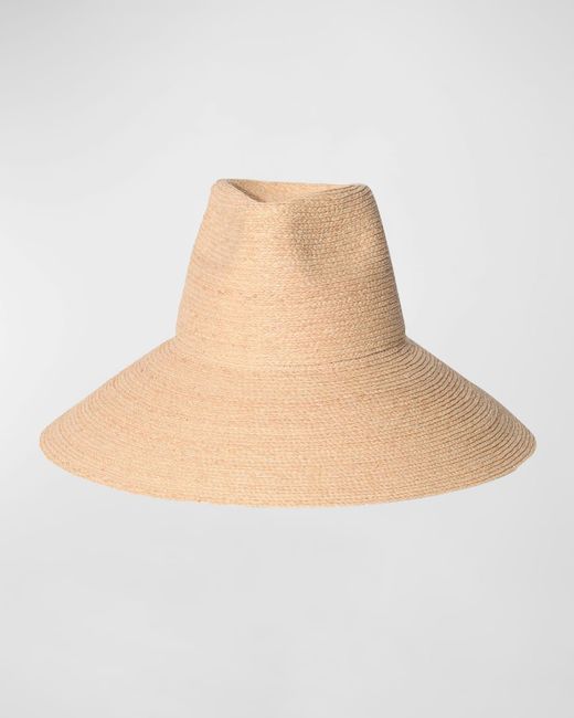 Janessa Leone Natural Tinsley Packable Raffia Wide-Brim Hat