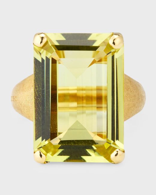 Marco Bicego Alta 18k Yellow Gold Ring With Quartz Citrine, Size 7