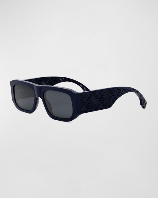Fendi Blue Shadow Rectangle Sunglasses for men