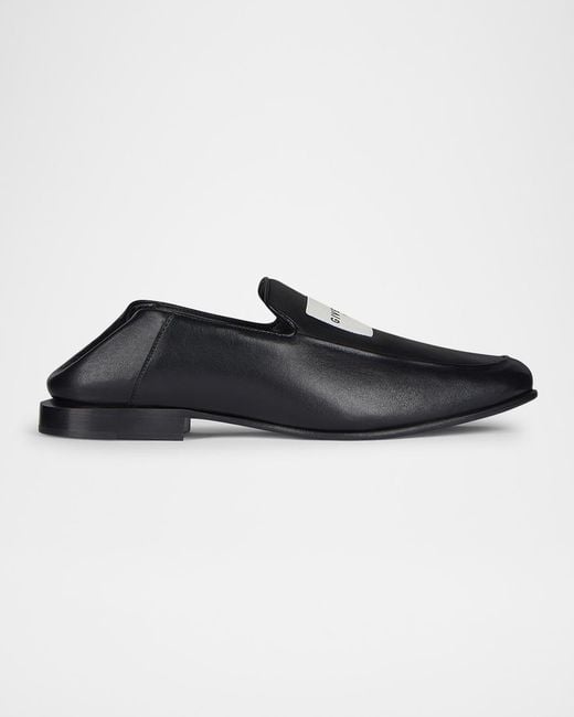 Givenchy Black Logo Label Leather Loafers