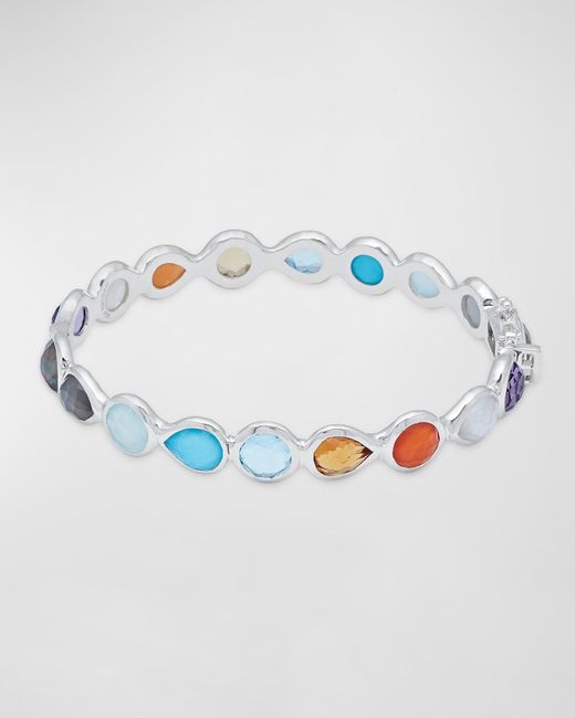 Ippolita Blue All Around Hinged Bangle In Sterling Silver