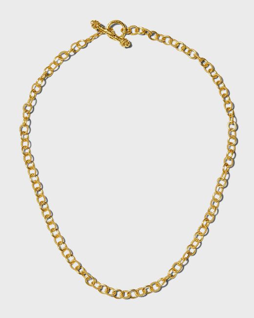 Elizabeth Locke Metallic Tiny Sicilian 19k Gold Link Necklace, 18"