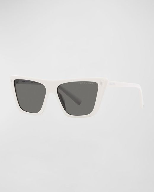 Prada Multicolor Polarized Logo Acetate Butterfly Sunglasses