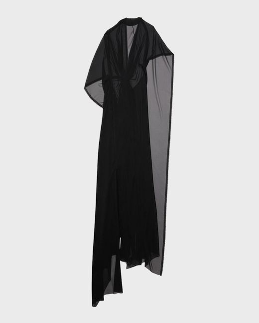 Balenciaga Black Fabric Cut Dress
