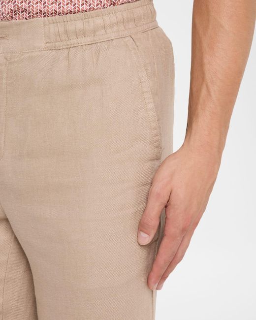 Bugatchi Natural Apos;S Tristan Linen Drawstring Pants for men