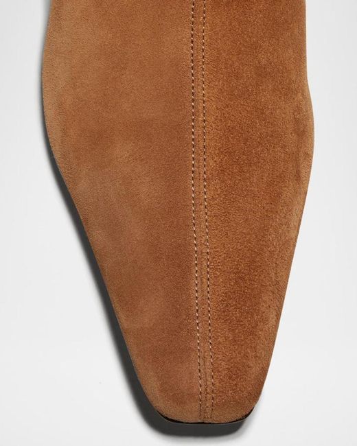 Staud Brown Wally Suede Patchwork Tall Boots
