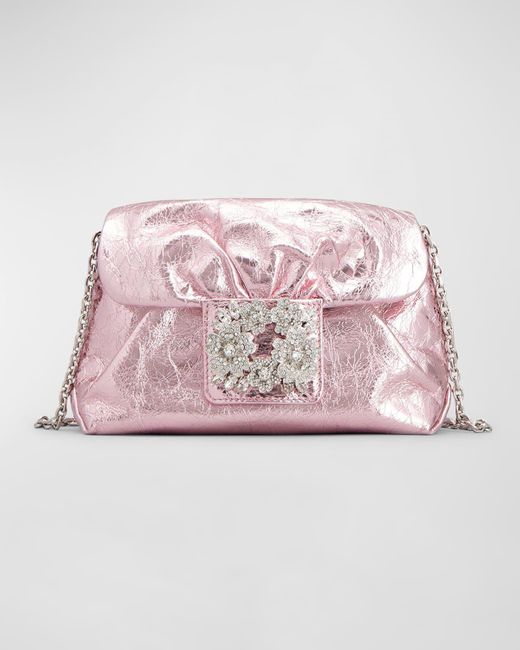Roger Vivier Pink Rv Bouquet Micro Metallic Shoulder Bag
