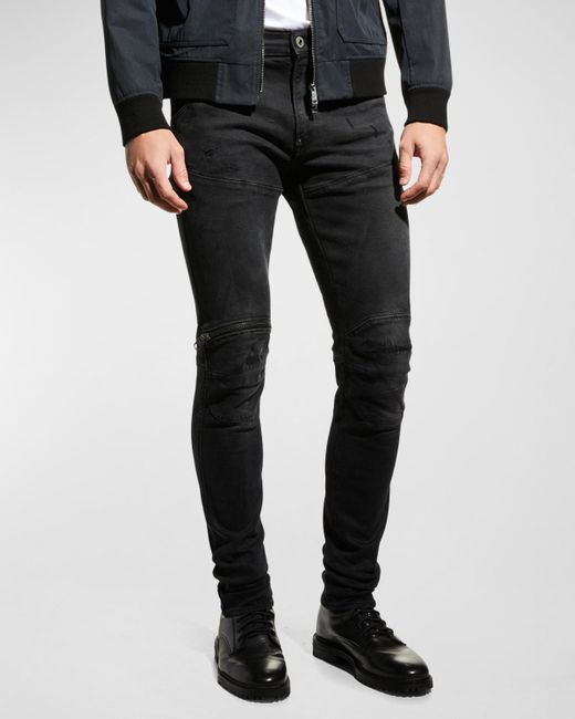 G-Star RAW Black 5620 3d Zip-knee Skinny Jeans for men