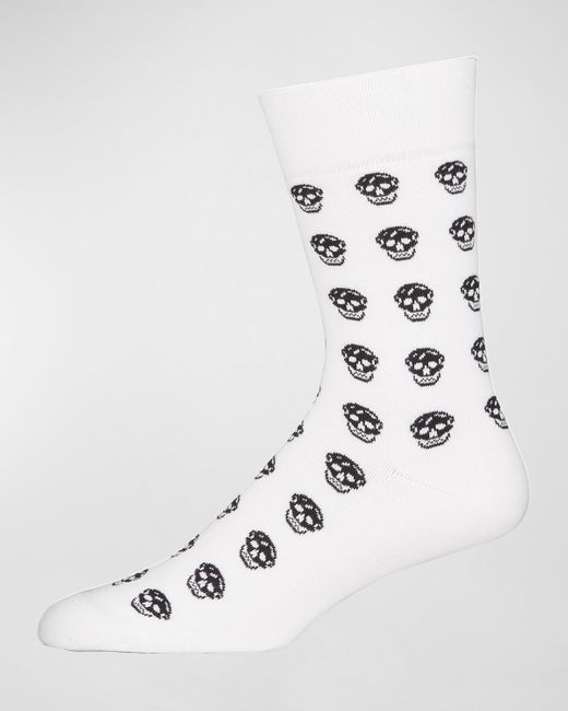 Alexander McQueen Black Allover Skull Crew Socks for men