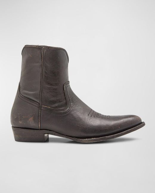 Frye Black Austin Side-zip Leather Boots for men
