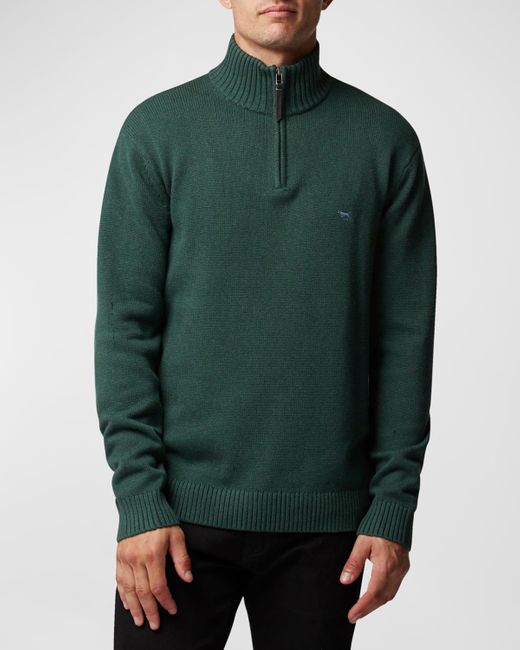 Rodd & Gunn Green Merrick Bay Half-Zip Cotton Sweater for men