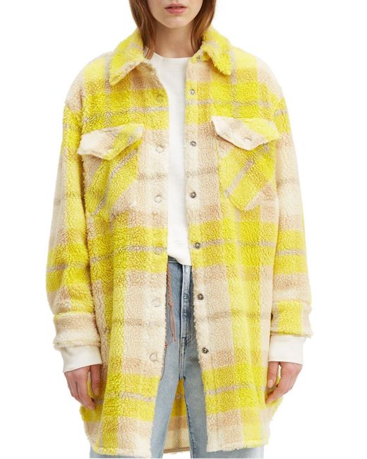 Levi's Yellow Plaid Sherpa Western Jacket