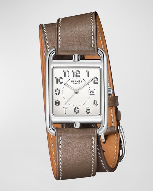 Hermès White Cape Cod Watch, Large Model, 37 Mm