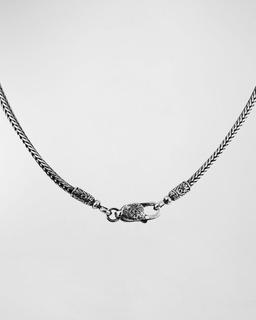 Konstantino Metallic Braided Sterling Silver Chain Necklace for men
