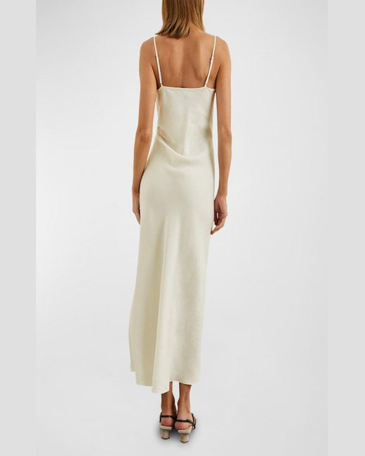 Rails White Jackie Asymmetric Midi Slip Dress