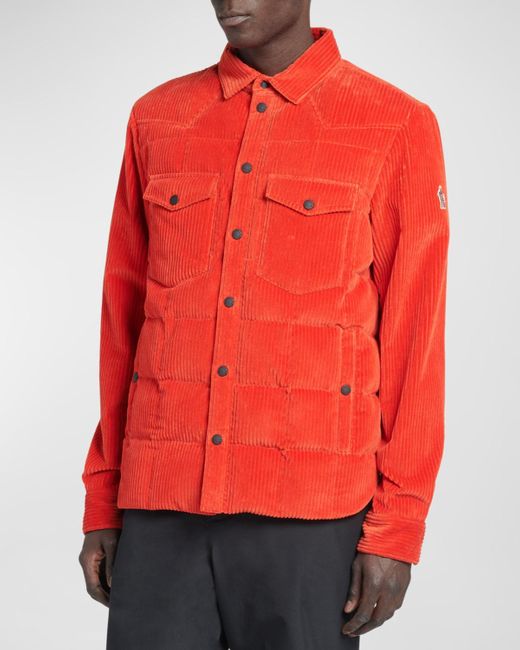 3 MONCLER GRENOBLE Red Gelt Padded Corduroy Overshirt for men