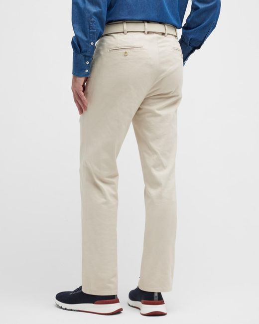 Peter Millar Natural Pilot Flat Front Trousers for men